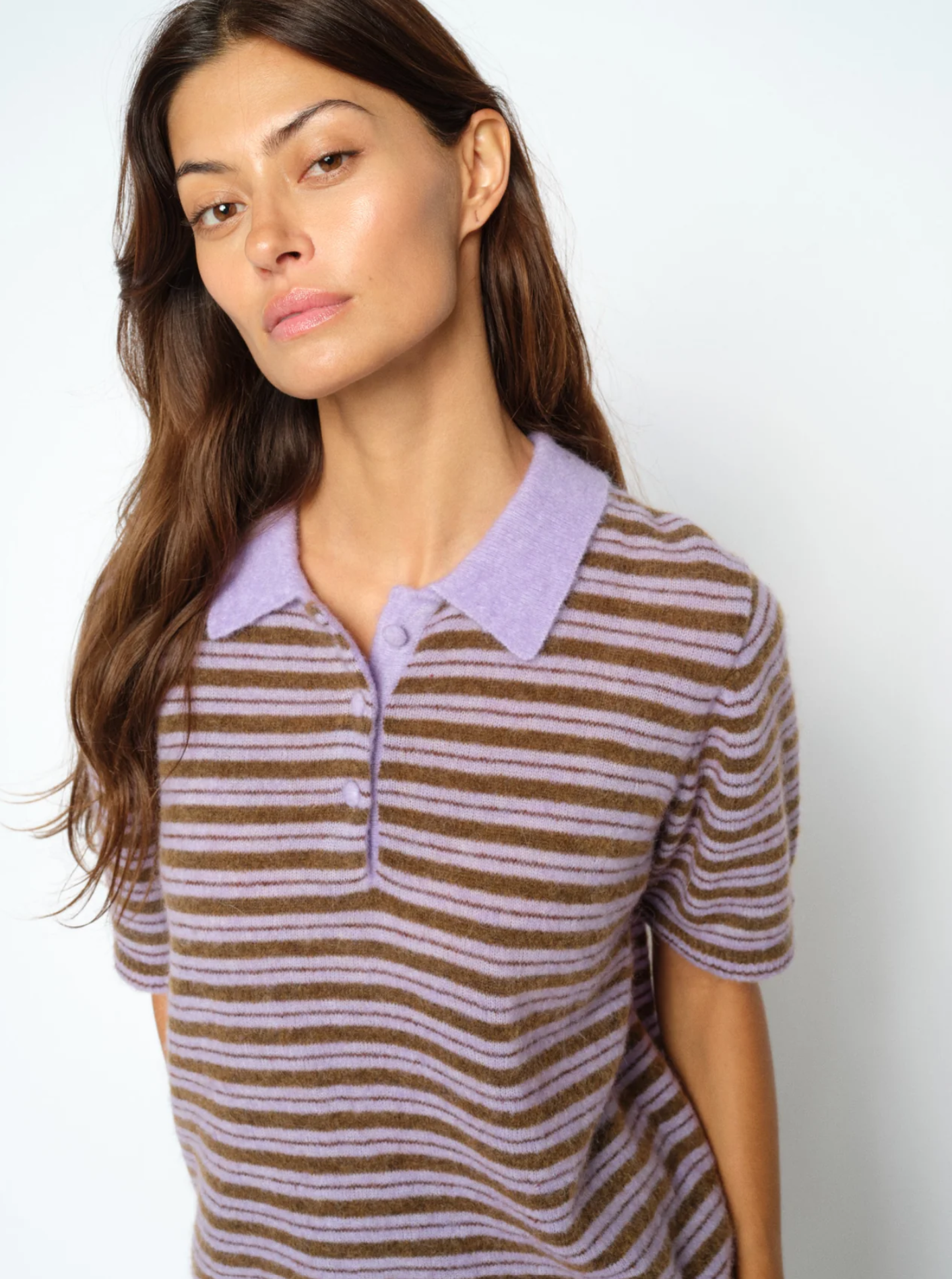 Mmmilvi Ssstripe Poloknit Violet Tulip
