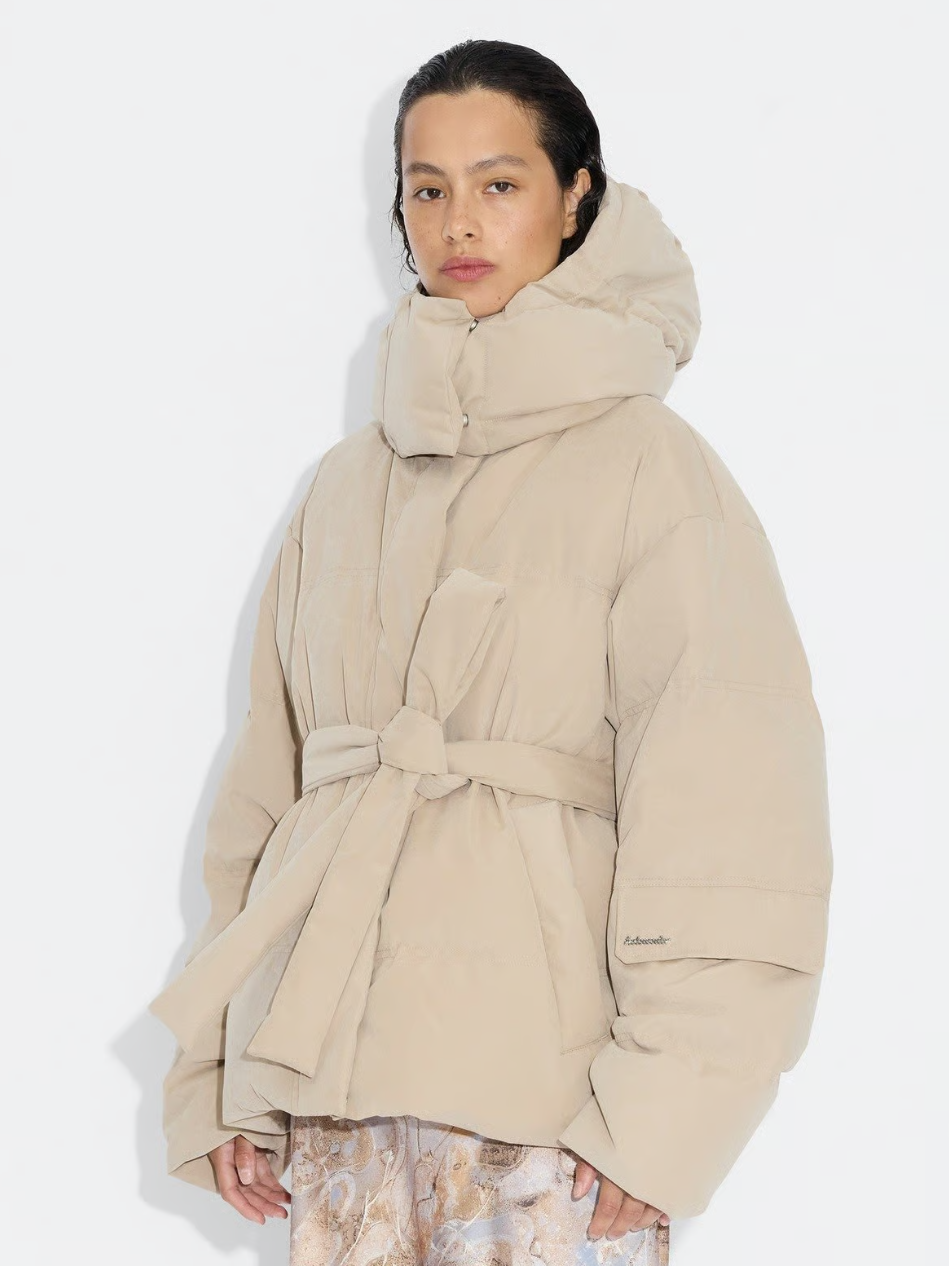 Steilia Brushed Down Jacket Beige