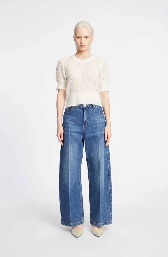Popta Knitted Top SS Ivory