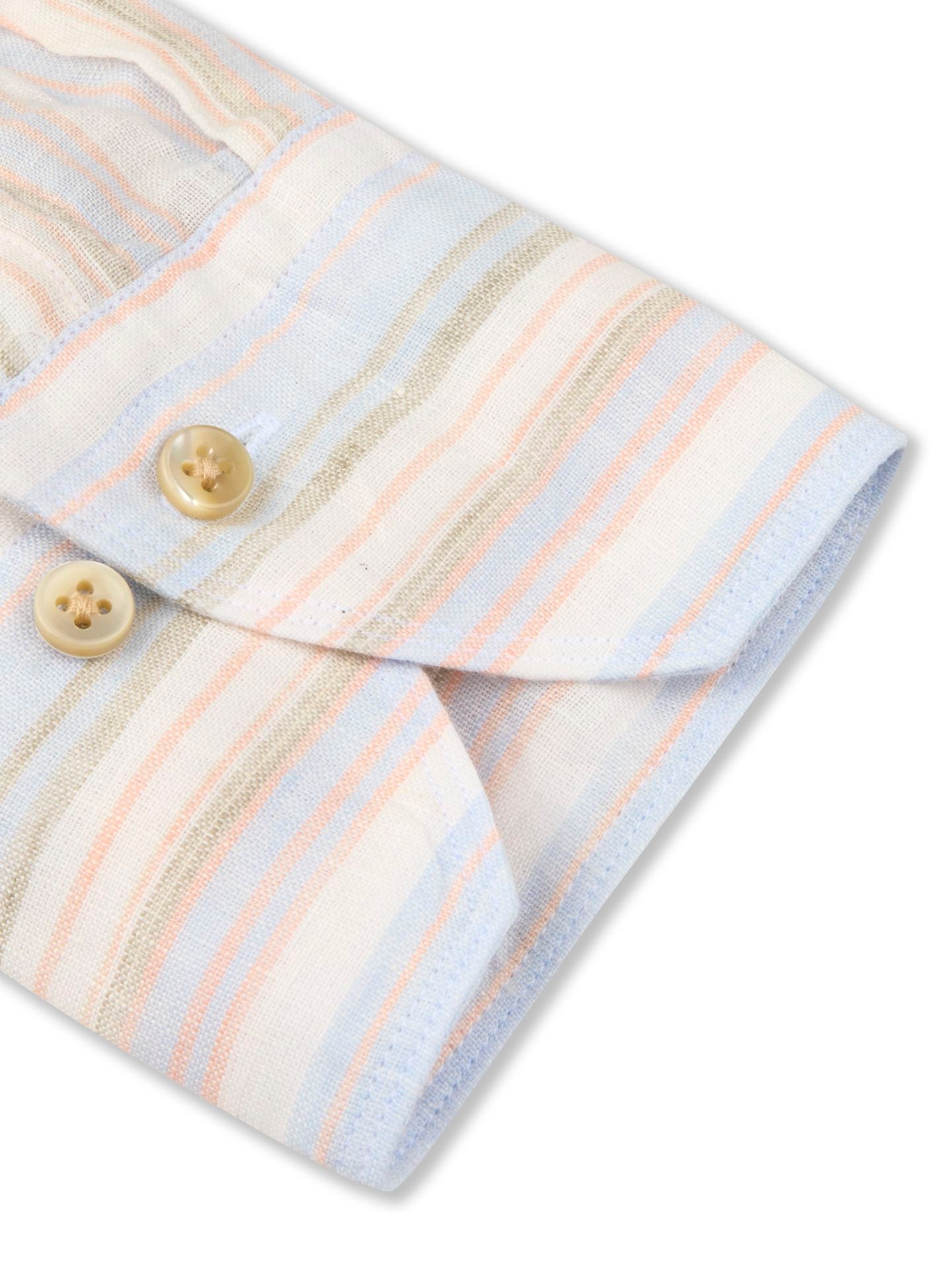 Regular Light Blue Stripe Linen Casual Shirt