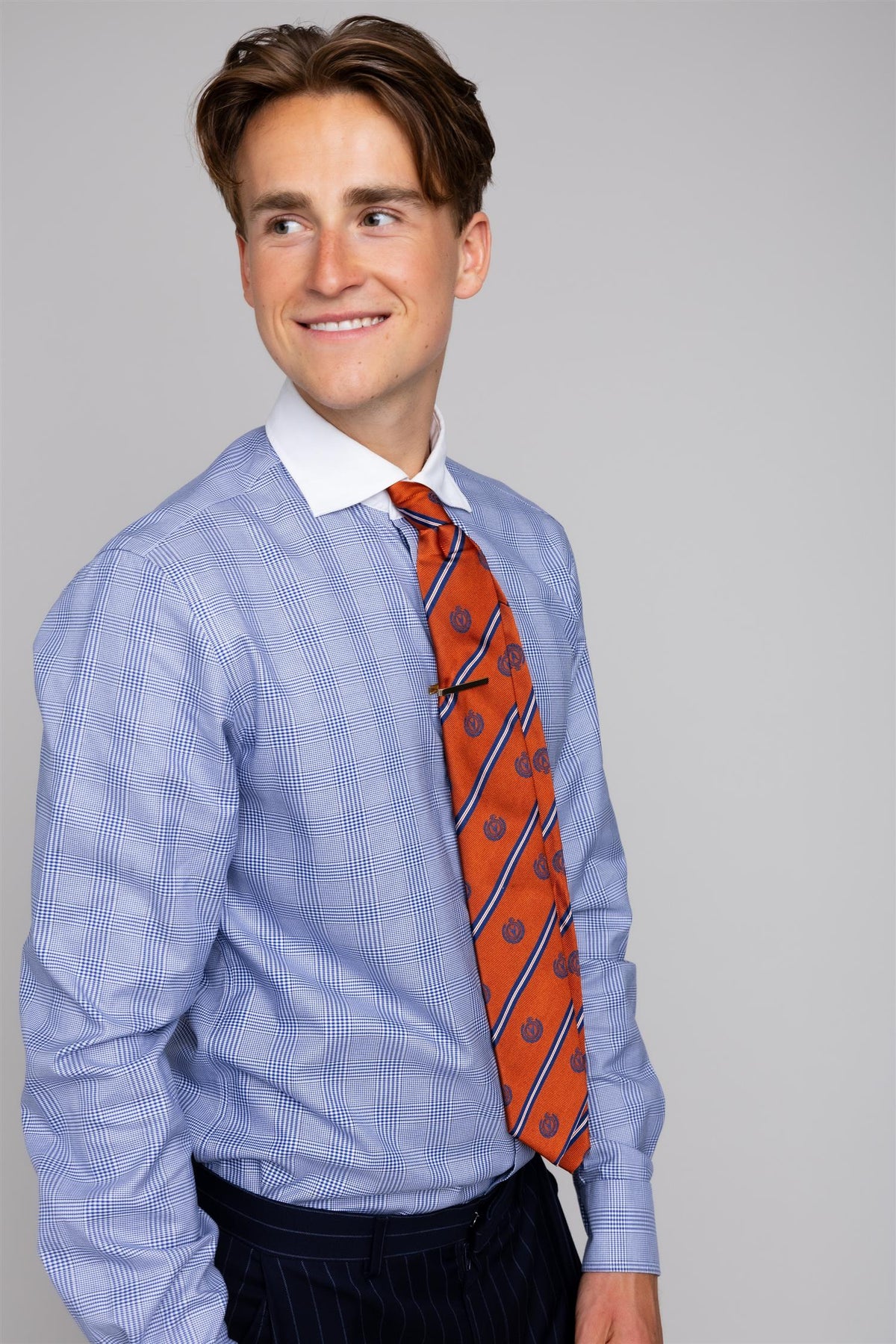 The White Collar Prince Of Wales Non Iron Slimfit Shirt