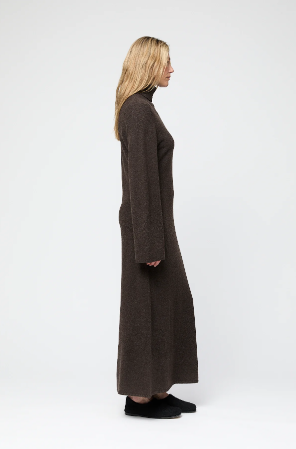 Turtleneck Toulon Maxi Dress Coffee