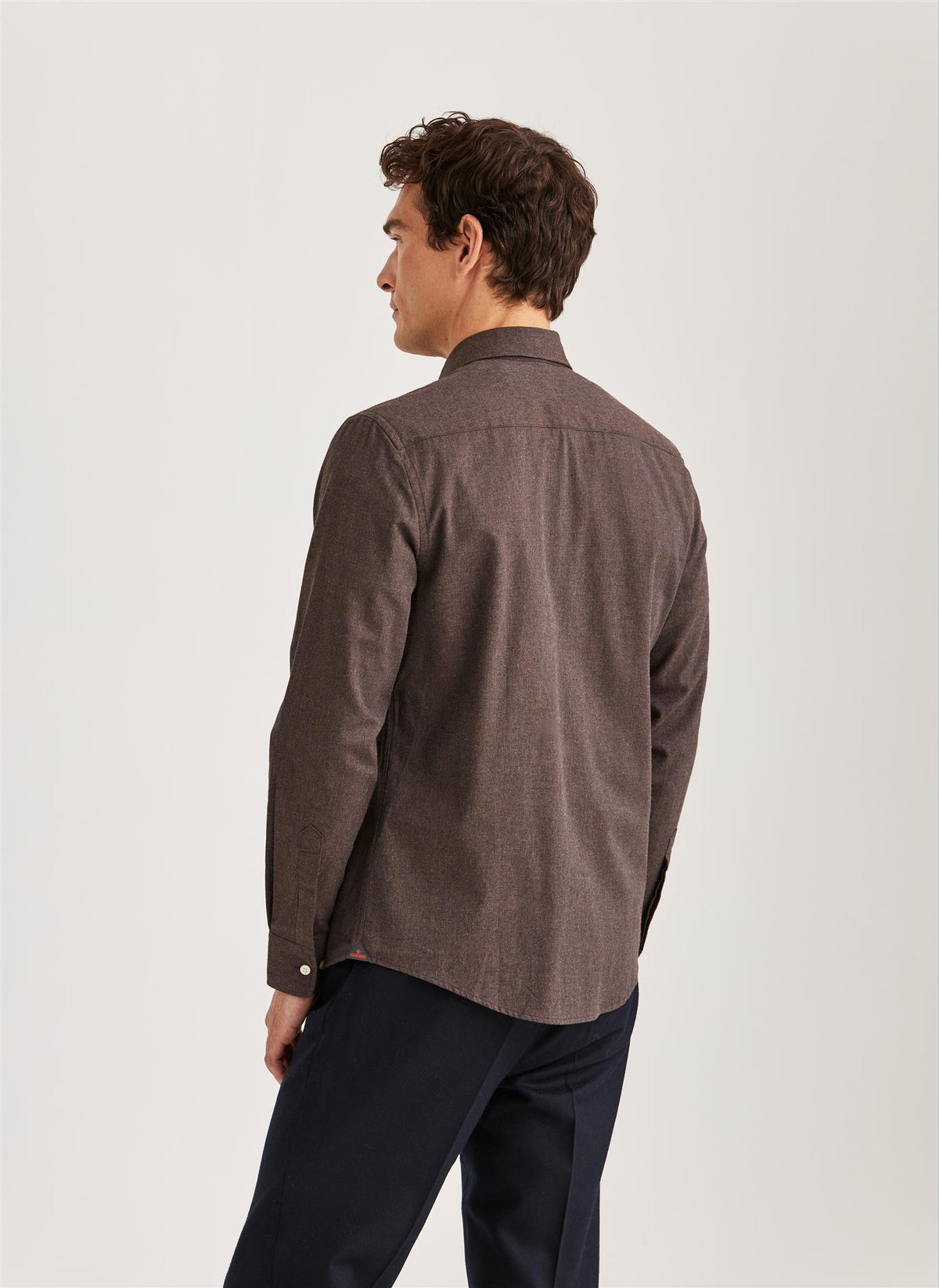 Watts Flannel Shirt-Slim Fit Brown