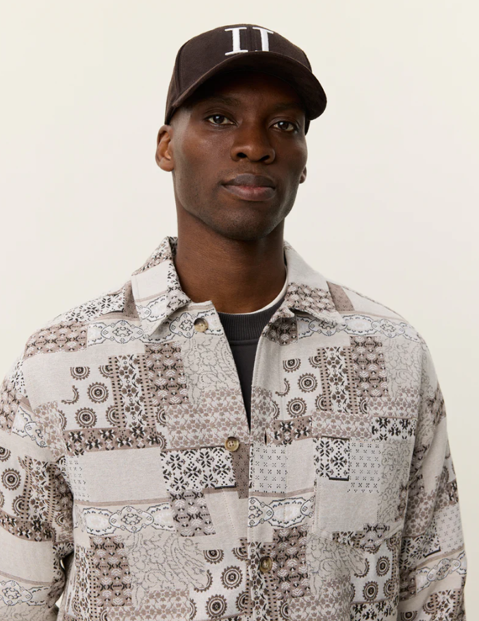 Layton Patchwork Jacquard Overshirt Light Sand