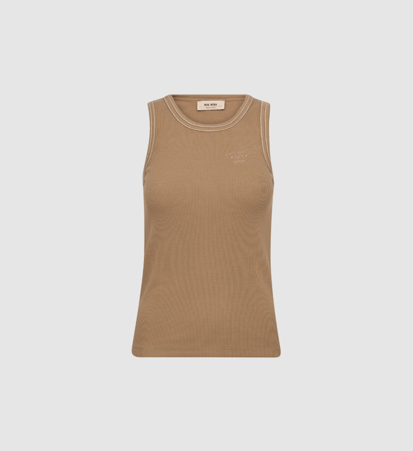 Mmara Rib Tank Top Patrified Oak