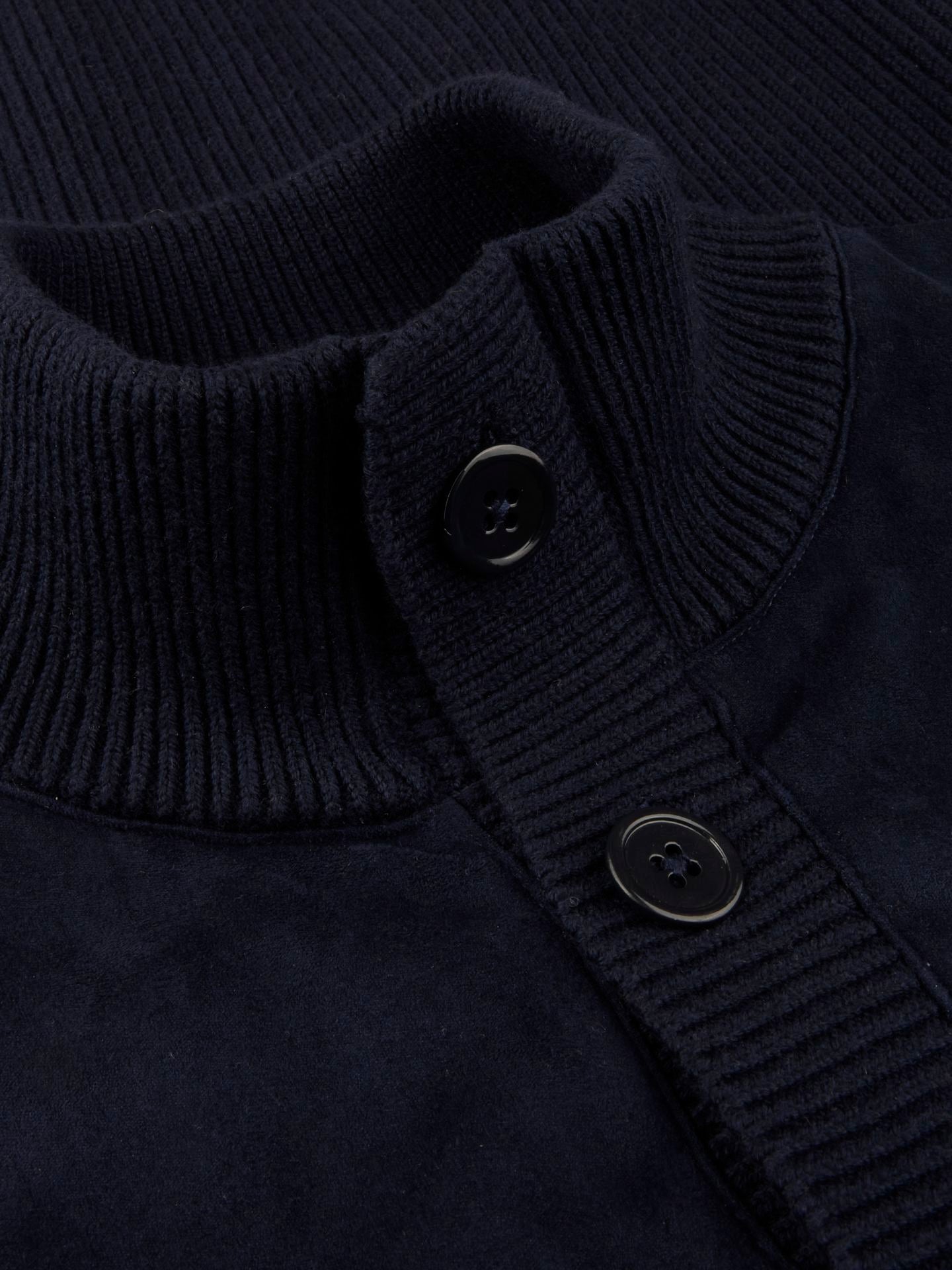 Cardigan Knitted Hybrid Buttoned Alcantara