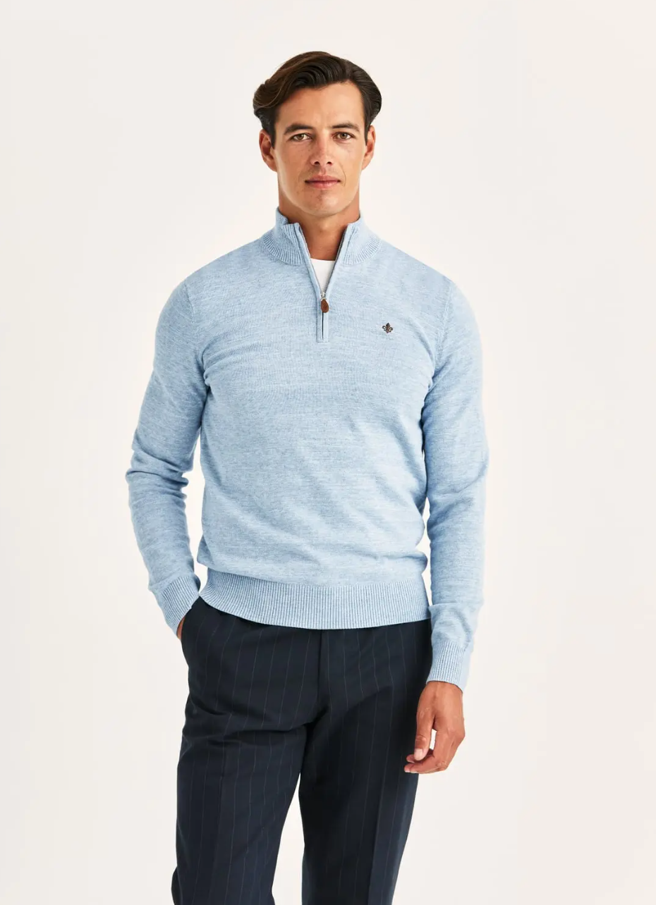 Randall Half Zip Light Blue