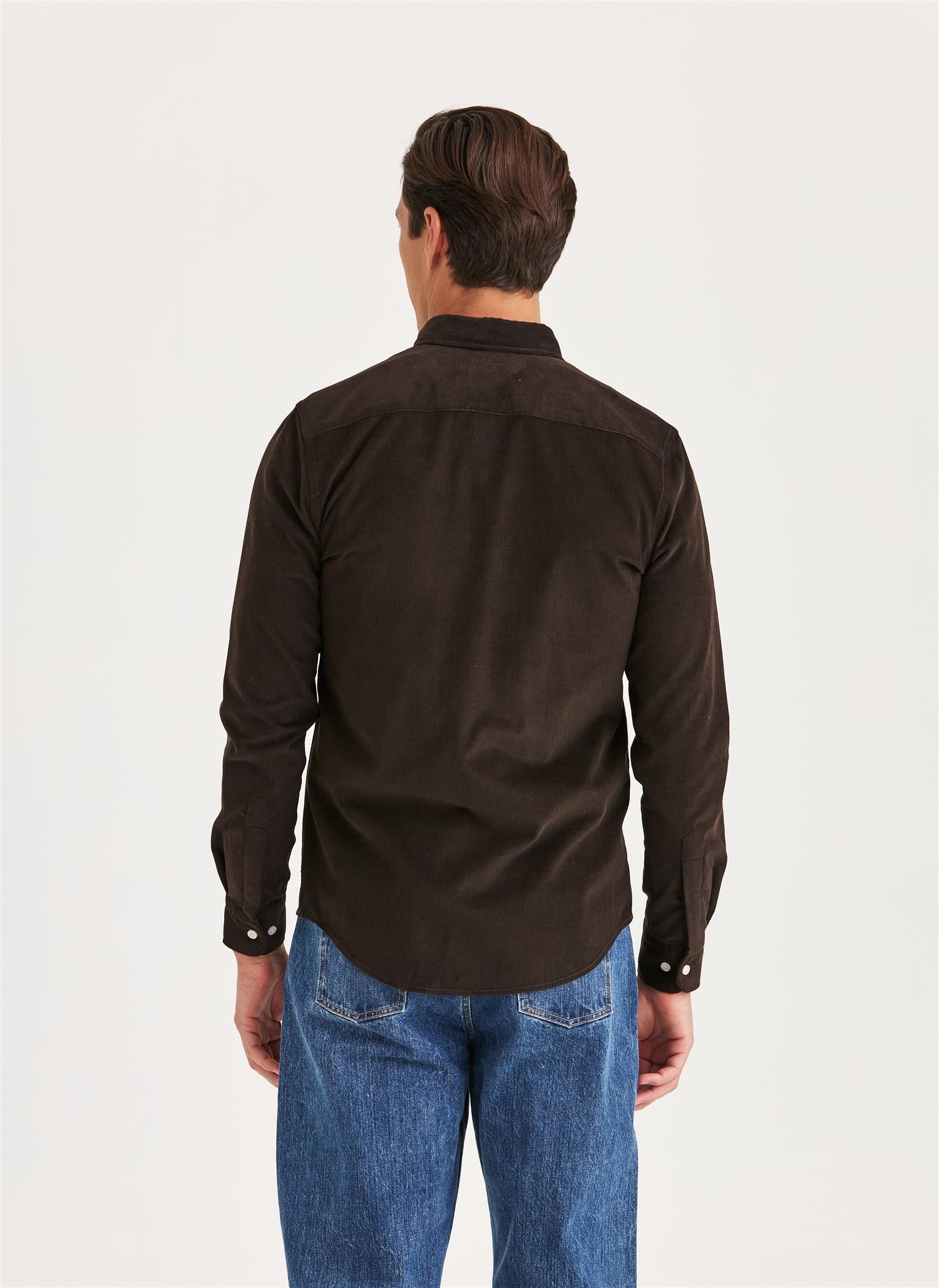 Douglas Cord Shirt-Slim Fit Brown