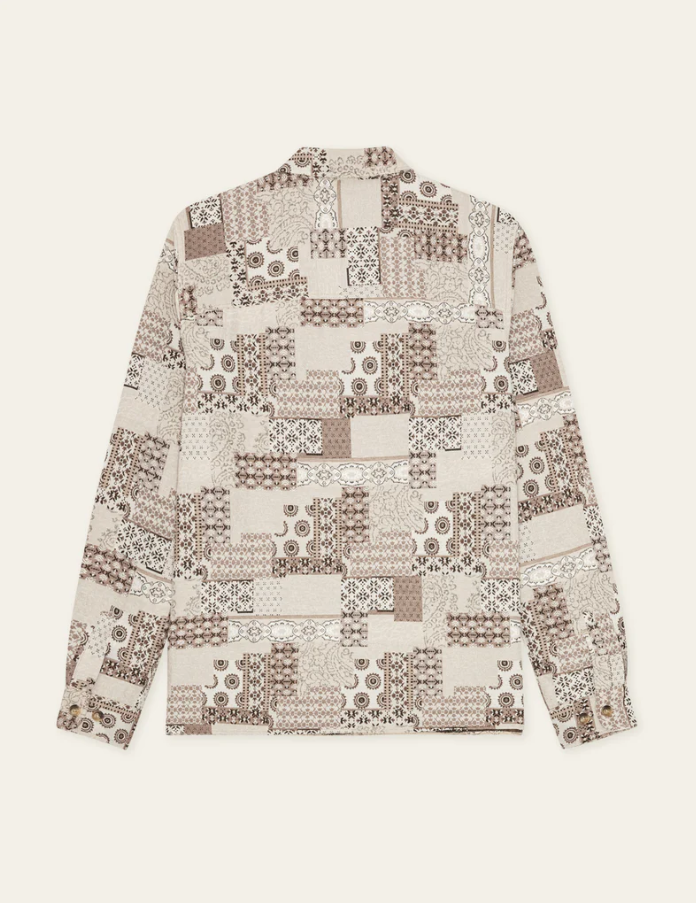 Layton Patchwork Jacquard Overshirt Light Sand