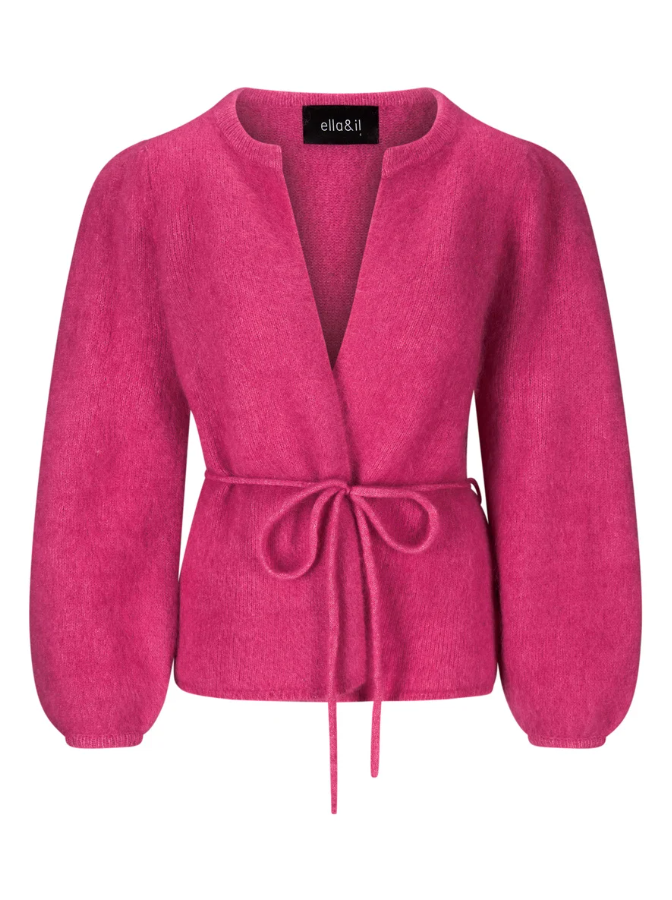 Fredrikke chunky cardigan Rasberry