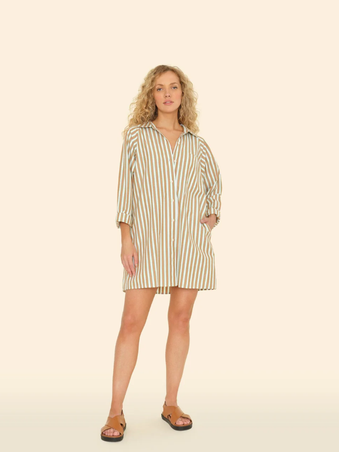 Flora dress-tobac green