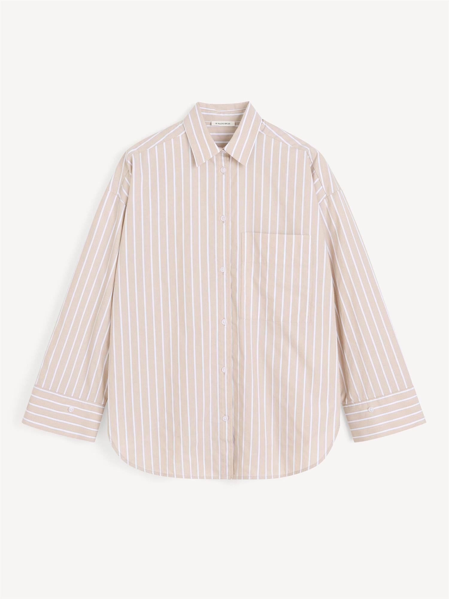 Derris Shirts Beige Classic Stripe