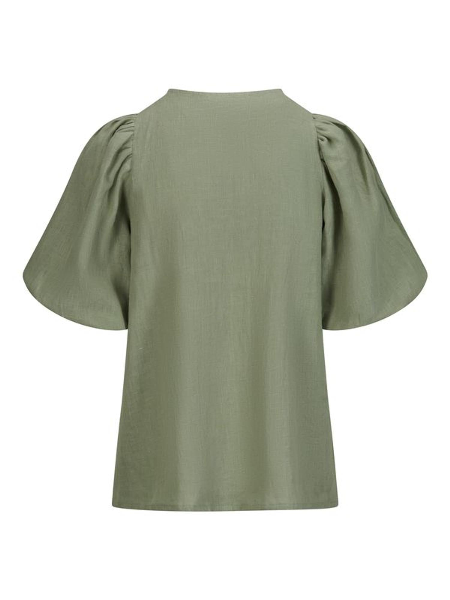 Anna Linen Top Green