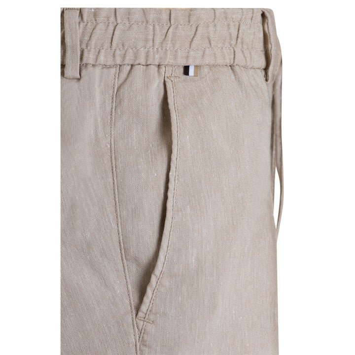 Kane Modernfit Trouser in linen blend Open Beige