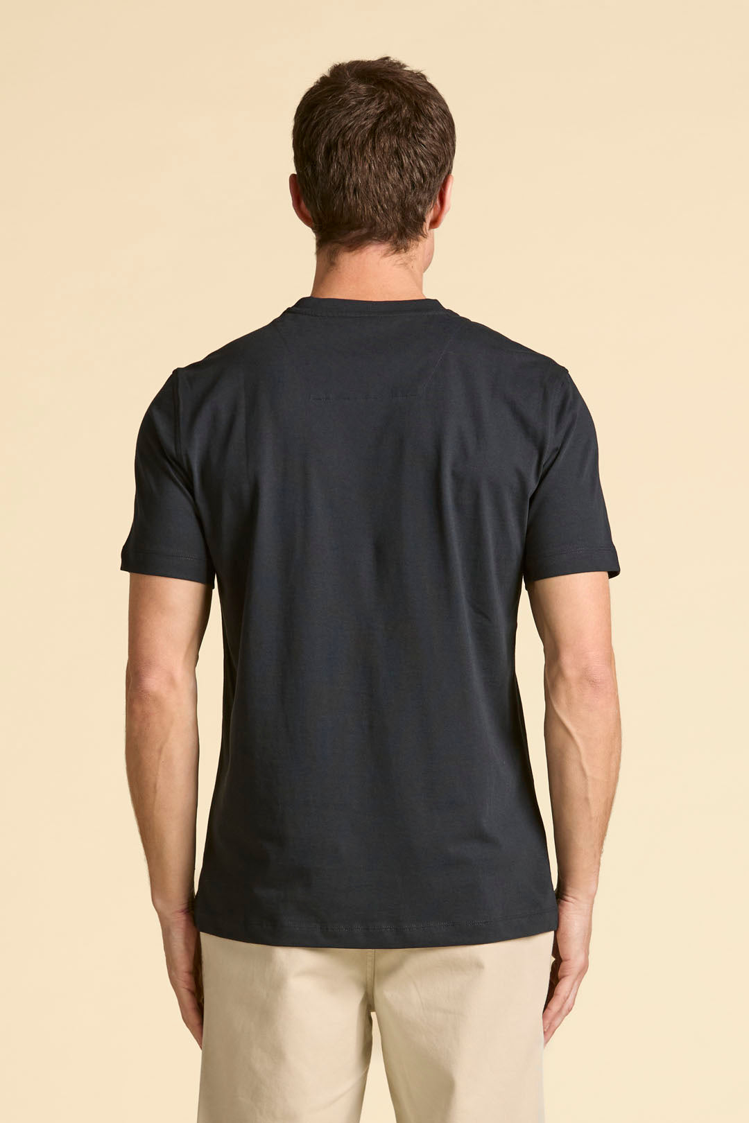 Basic crew-neck cotton jersey t-shirt Navy