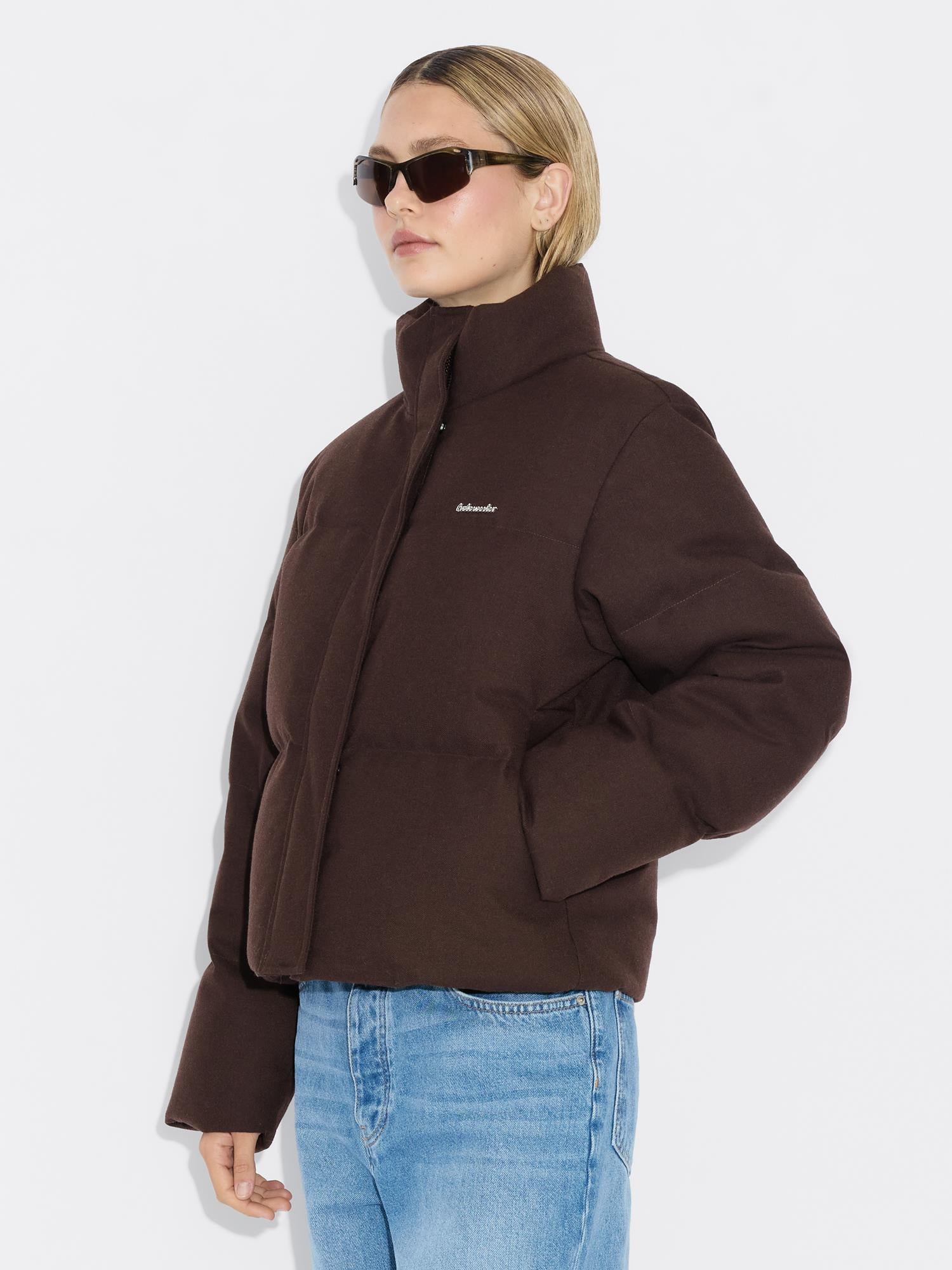 W Tech Wool Down Jacket Dk Brown