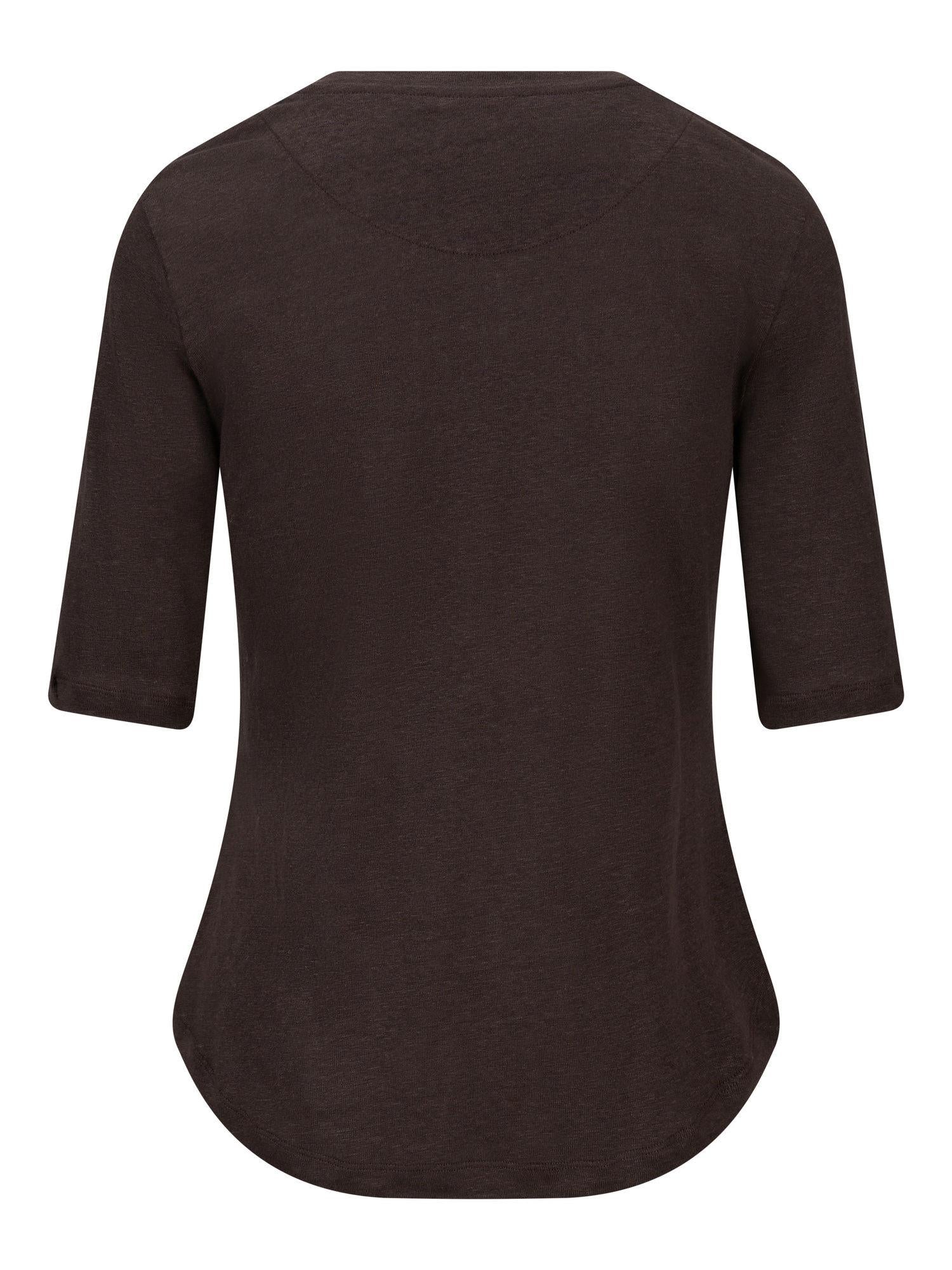 Karina Linen Tee Dark Brown