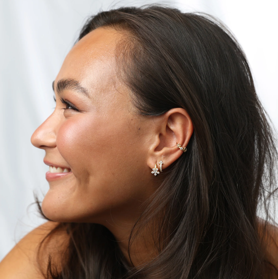 Helia crystal hoop earrings gold