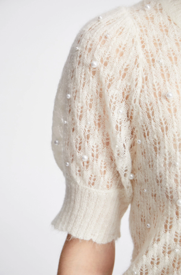 Popta Knitted Top SS Ivory