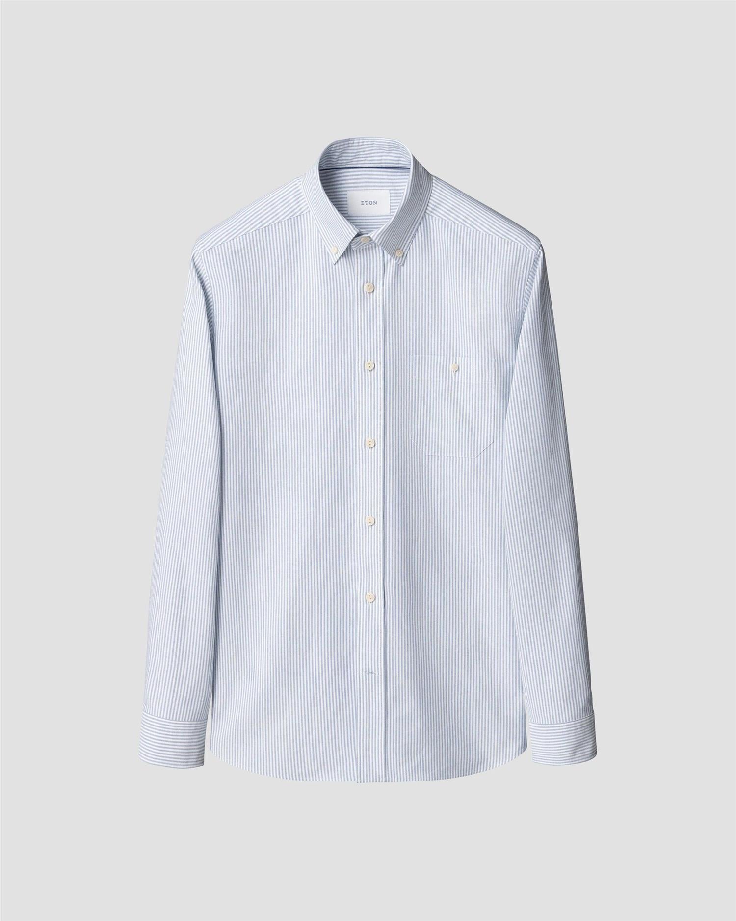 Mid blue Striped Oxford Shirt