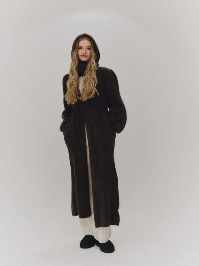 Olivia Chunky Cardigan Dark Brown