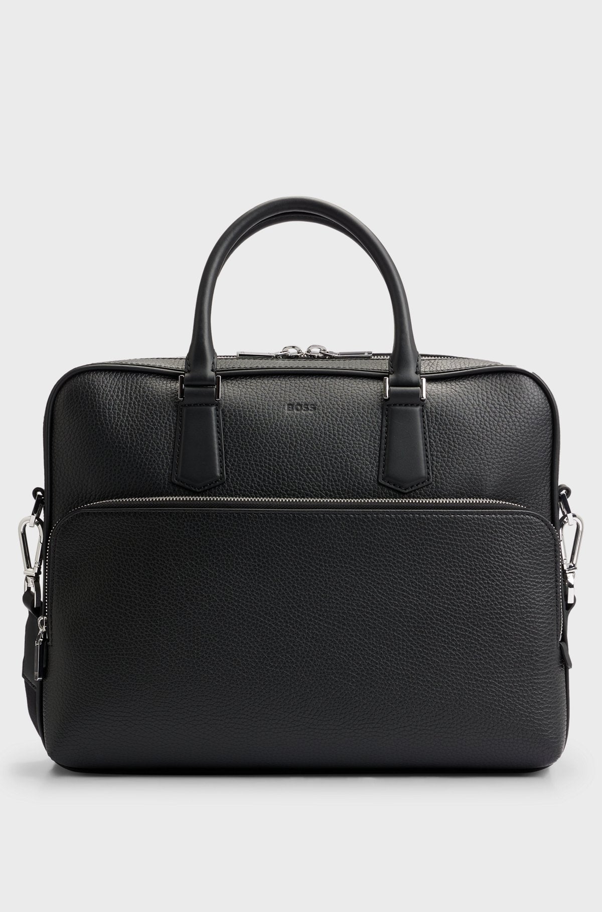 Document case in Italian leather with embossed logo