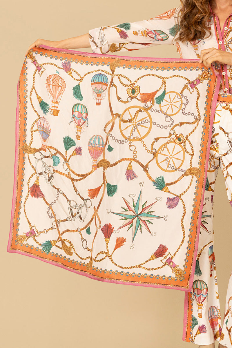 Leilany Silk Scarf White