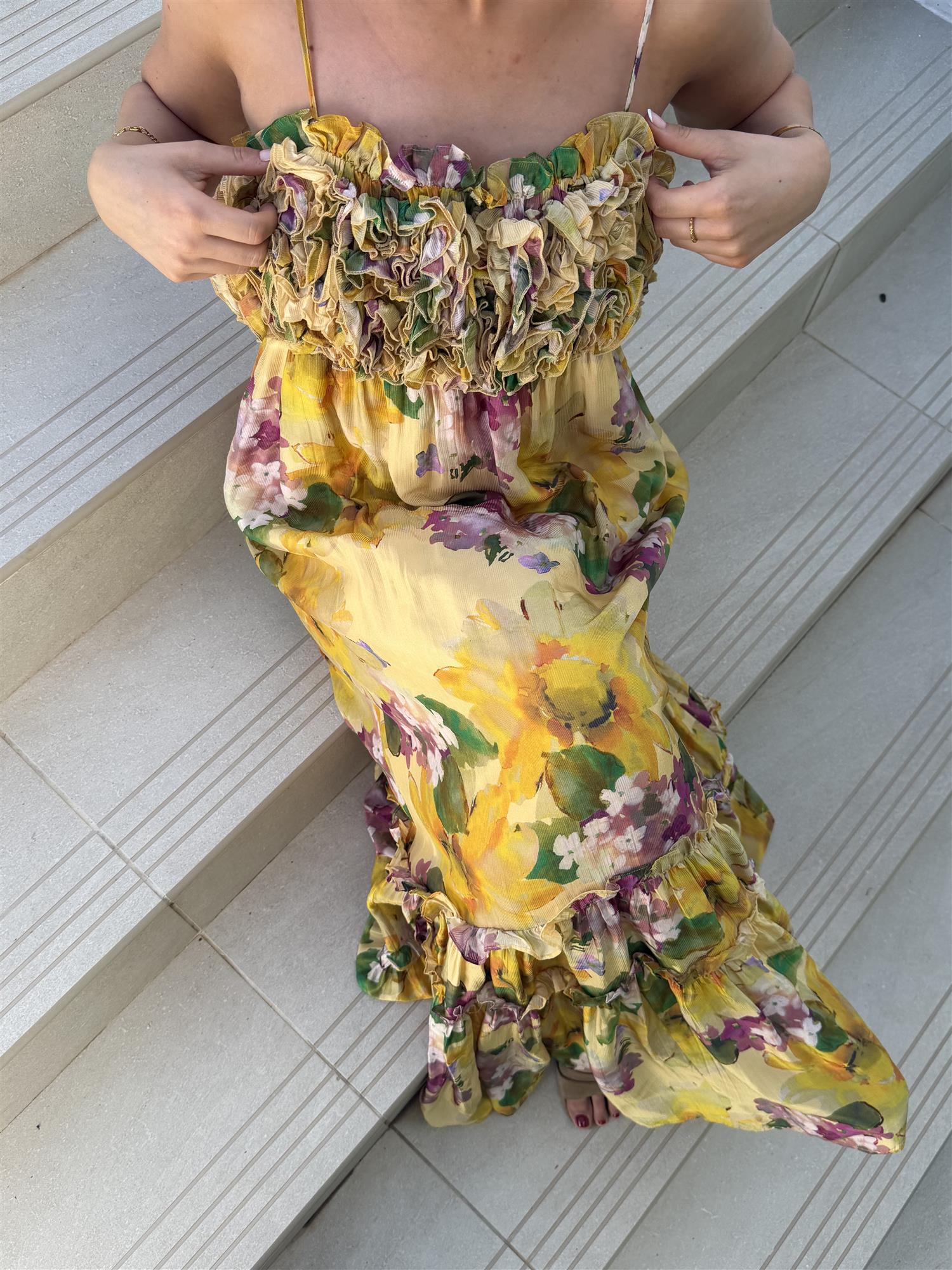 Organza Strap Dress Sunflower