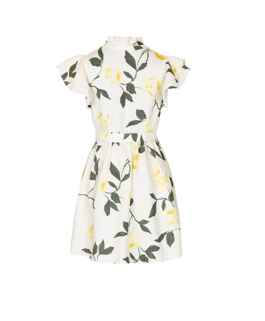 Linen Ruffle Dress Sunlight