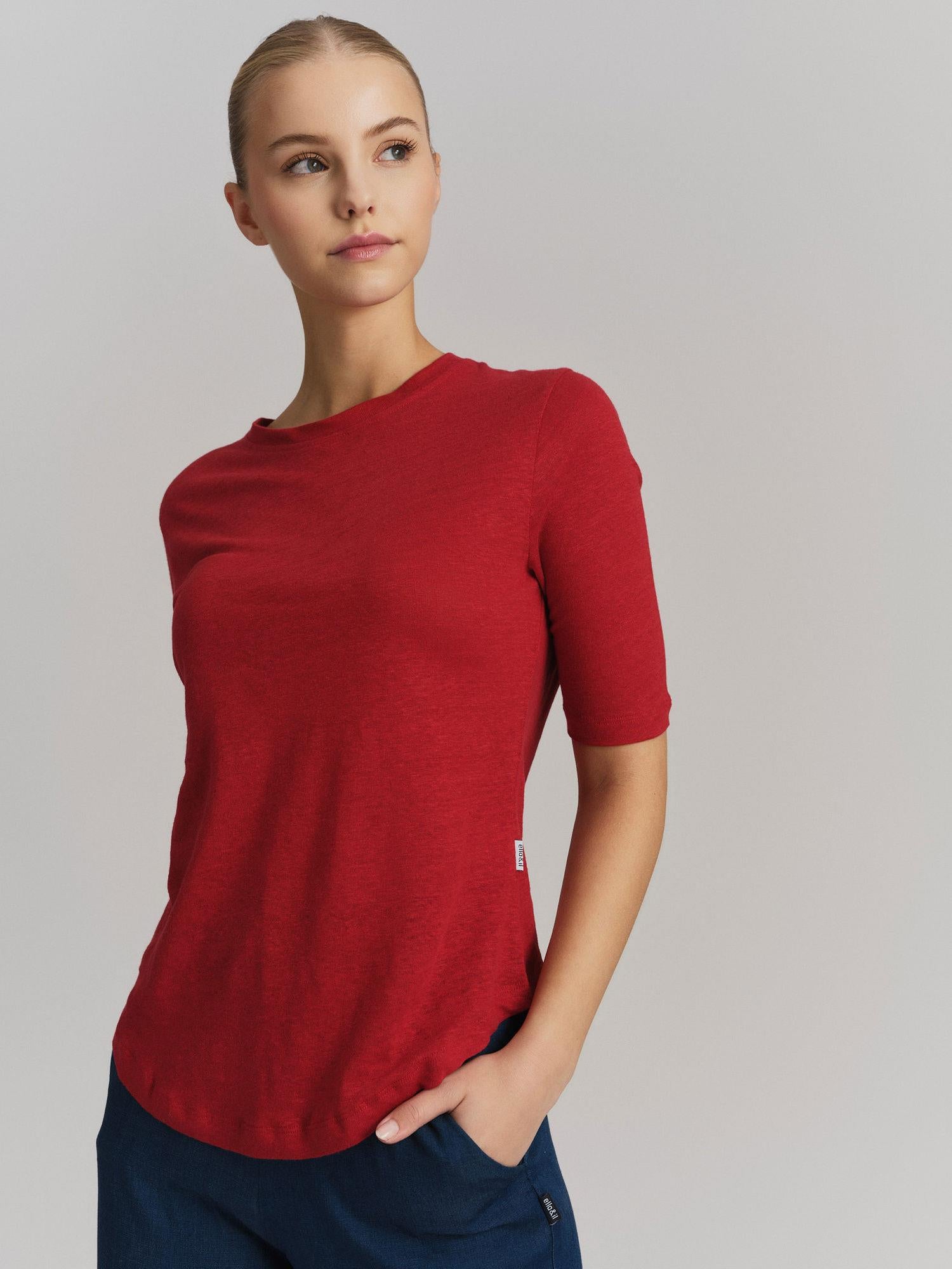 Karina Linen Tee Red