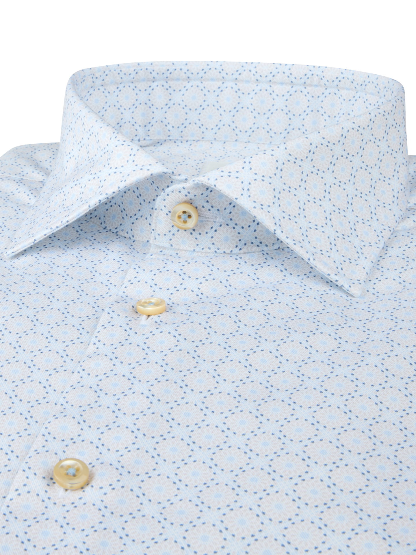 Light blue Patterned Twill Slimline Shirt