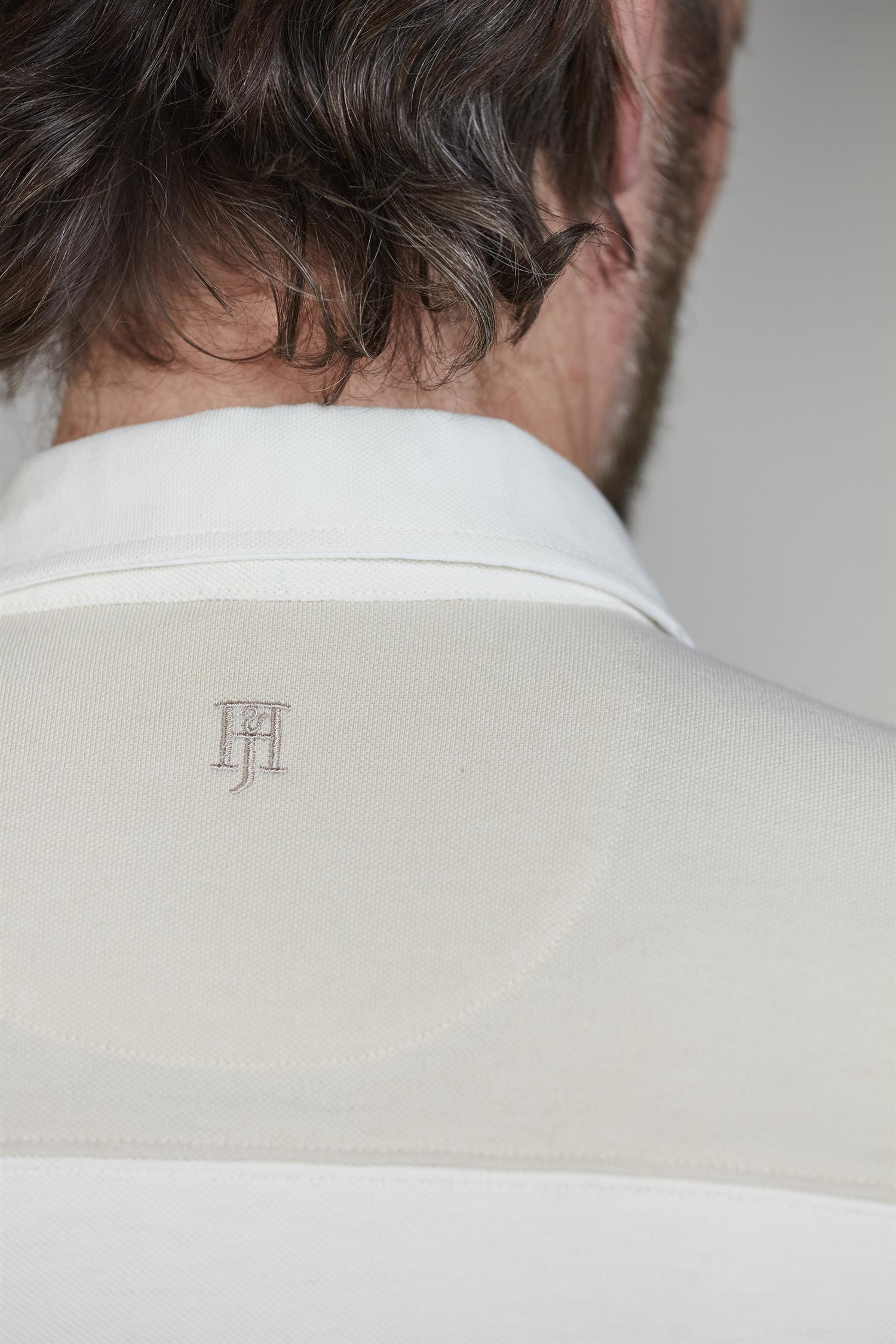 Stripe Back Polo Off White