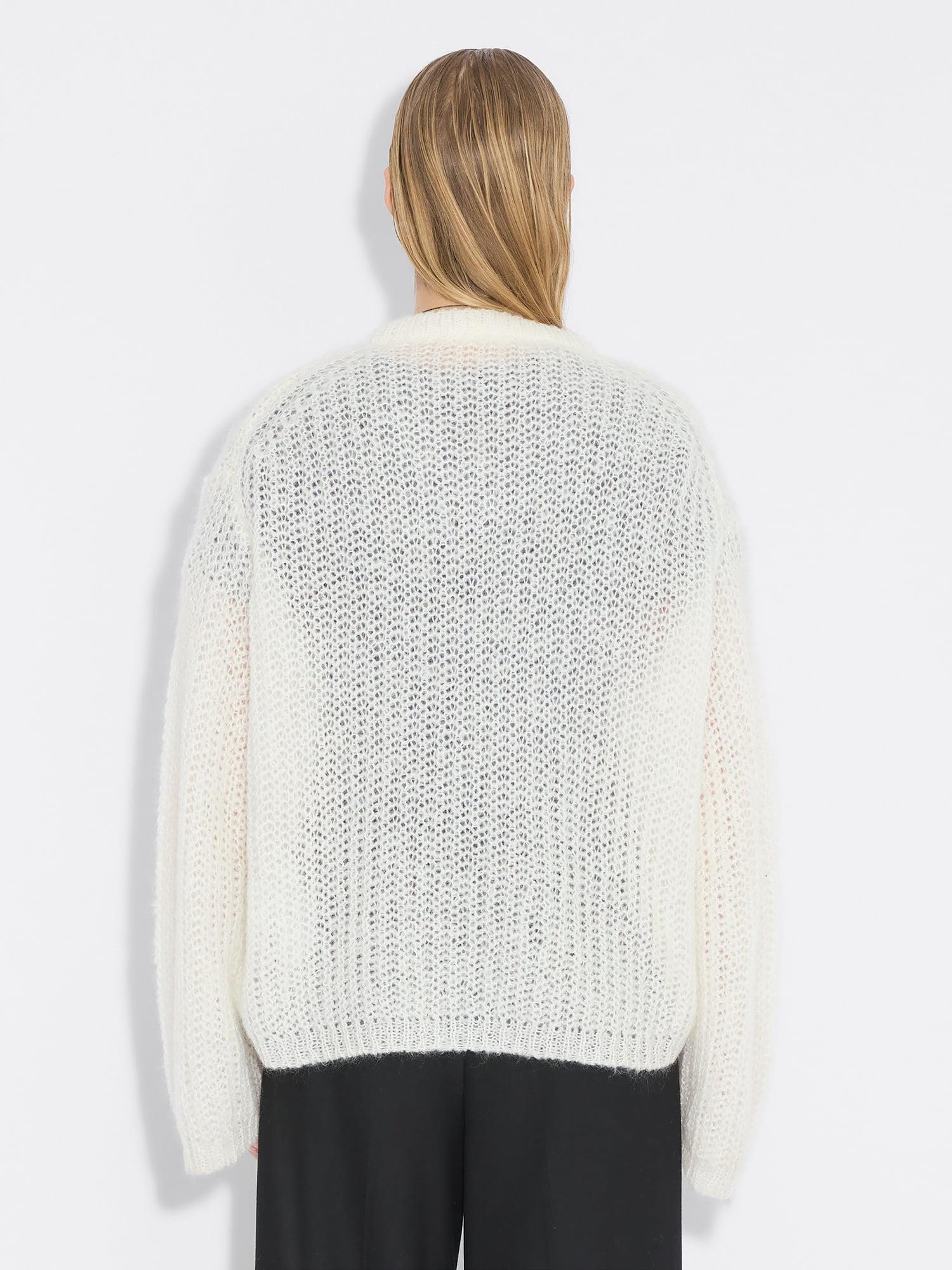 Boxy Mohair V-Neck Ecru