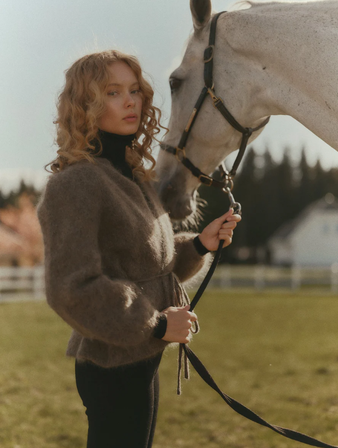 Fredrikke chunky cardigan Brown