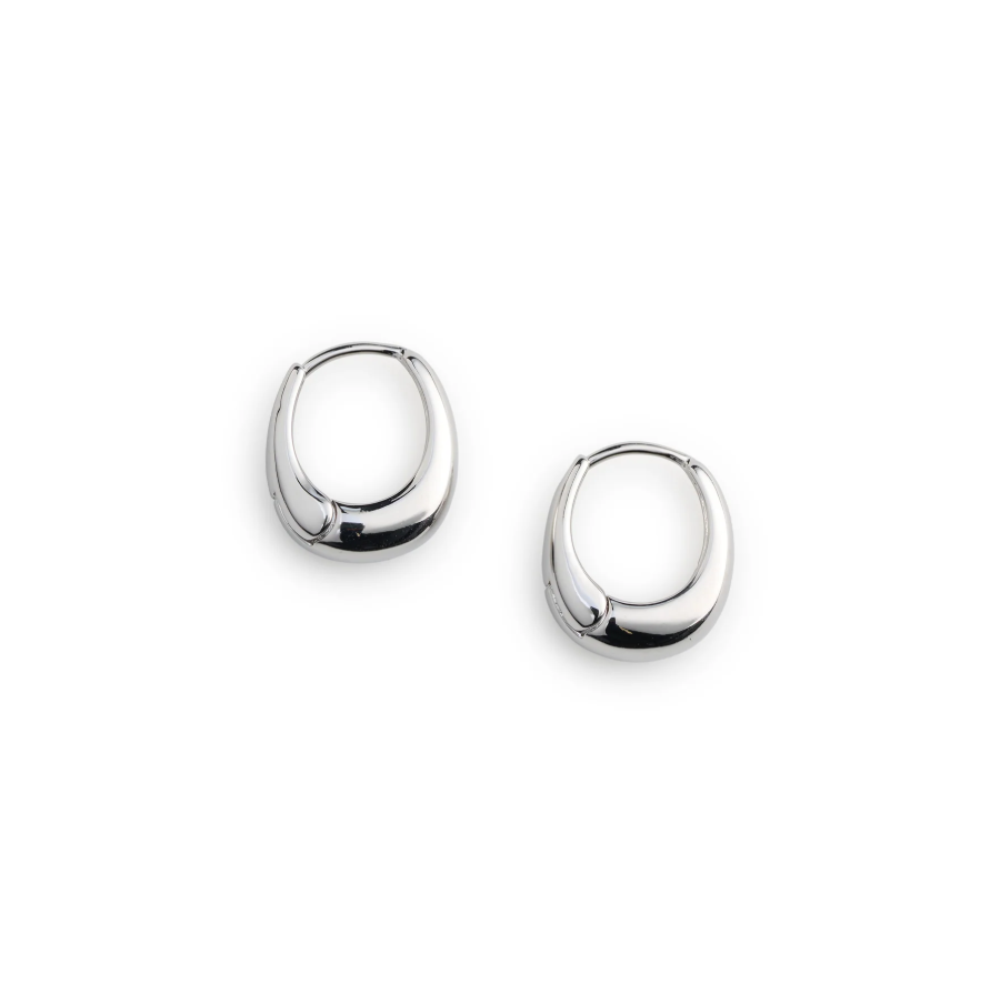 HEDVIG-CLASSIC WIDE HOOP EARRINGS STINALESS STEEL- silver