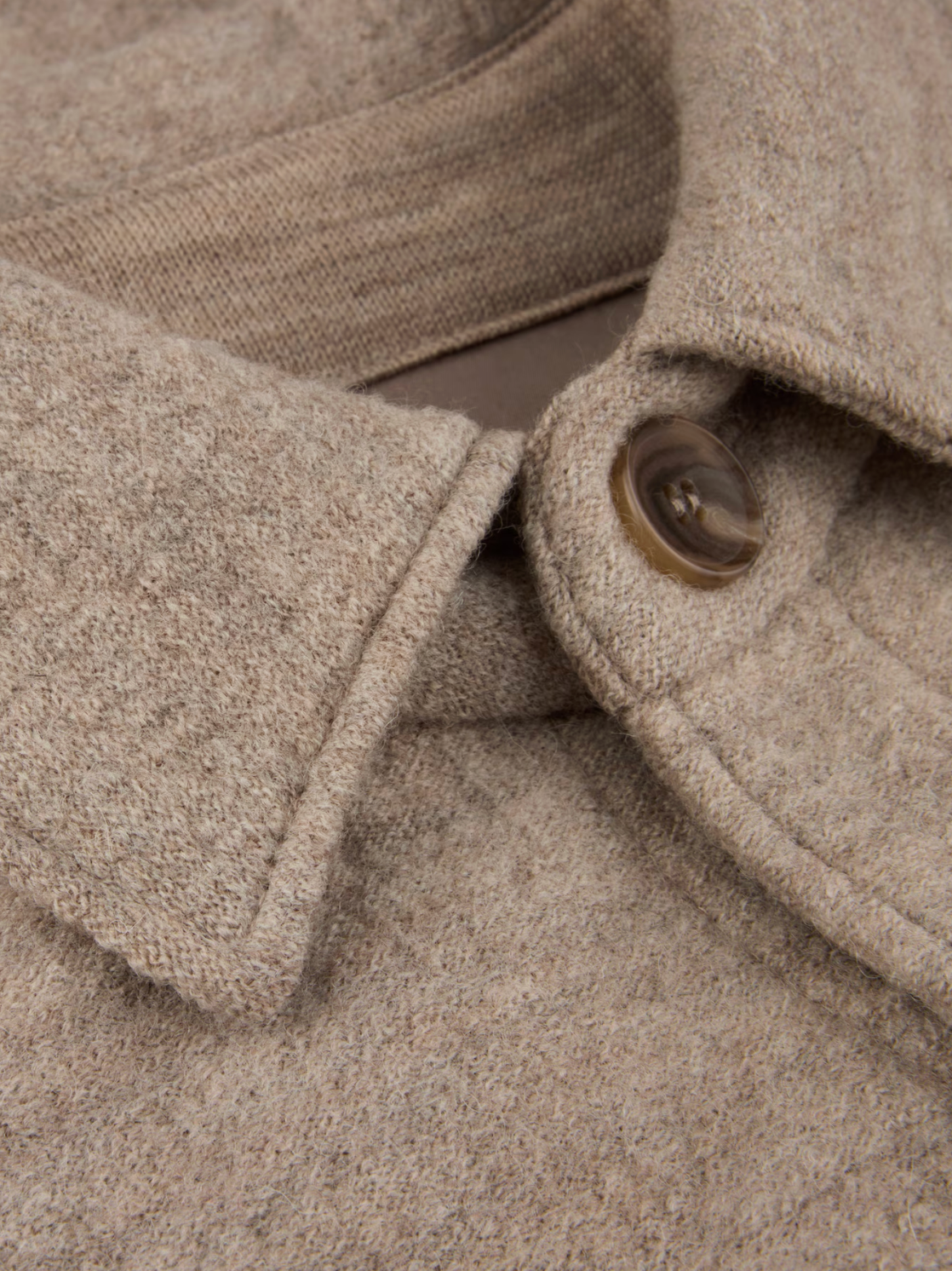 Overshirt Knitted Felted Wool Beige