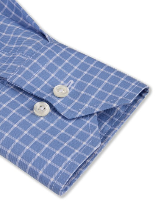 Checked Twill Fitted Body Shirt
