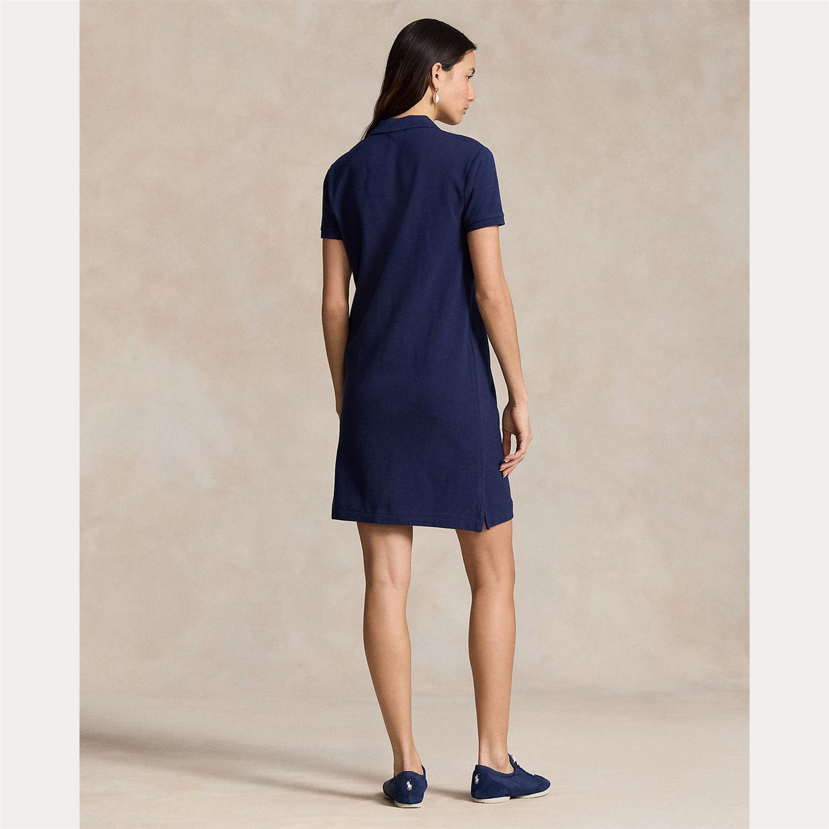 Cotton Mesh Polo Dress Newport navy