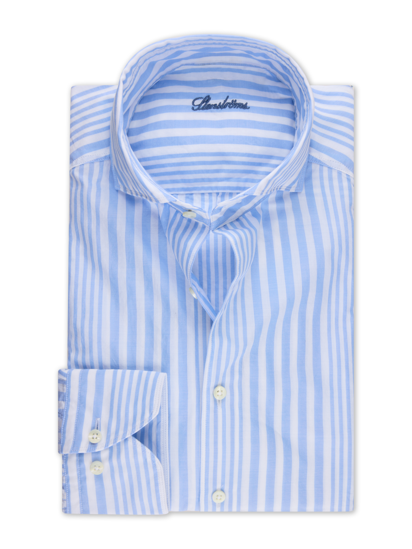 Regular Casual Light blue Striped Poplin Shirt