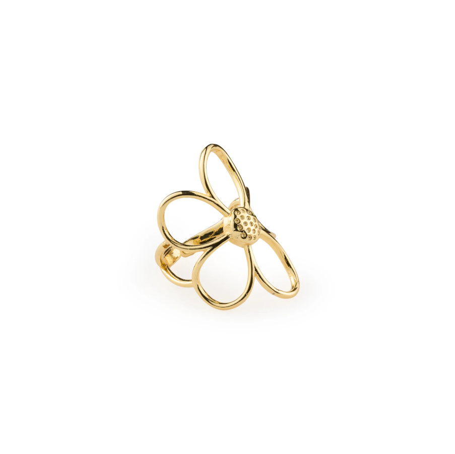 Lucky outline flower ring gold