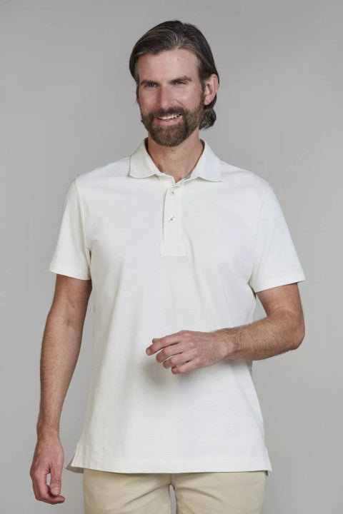 Stripe Back Polo Off White