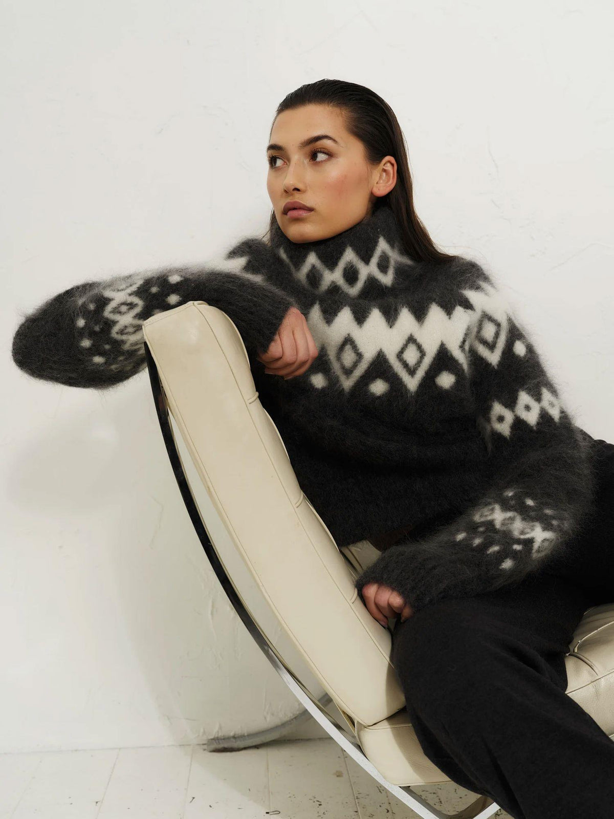 Kylie Chunky Sweater Charcoal
