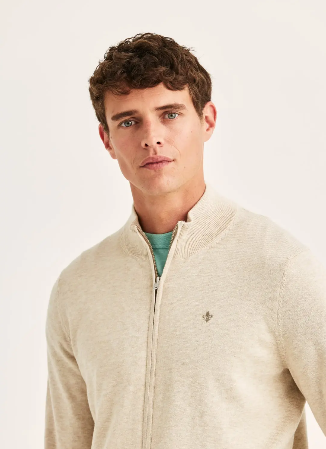 Riley Zip Cardigan Khaki