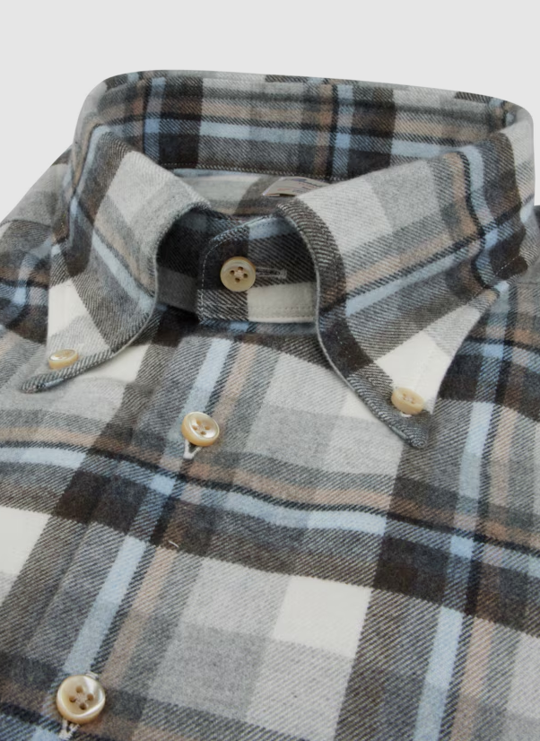 Light blue Checked Flannel Shirt