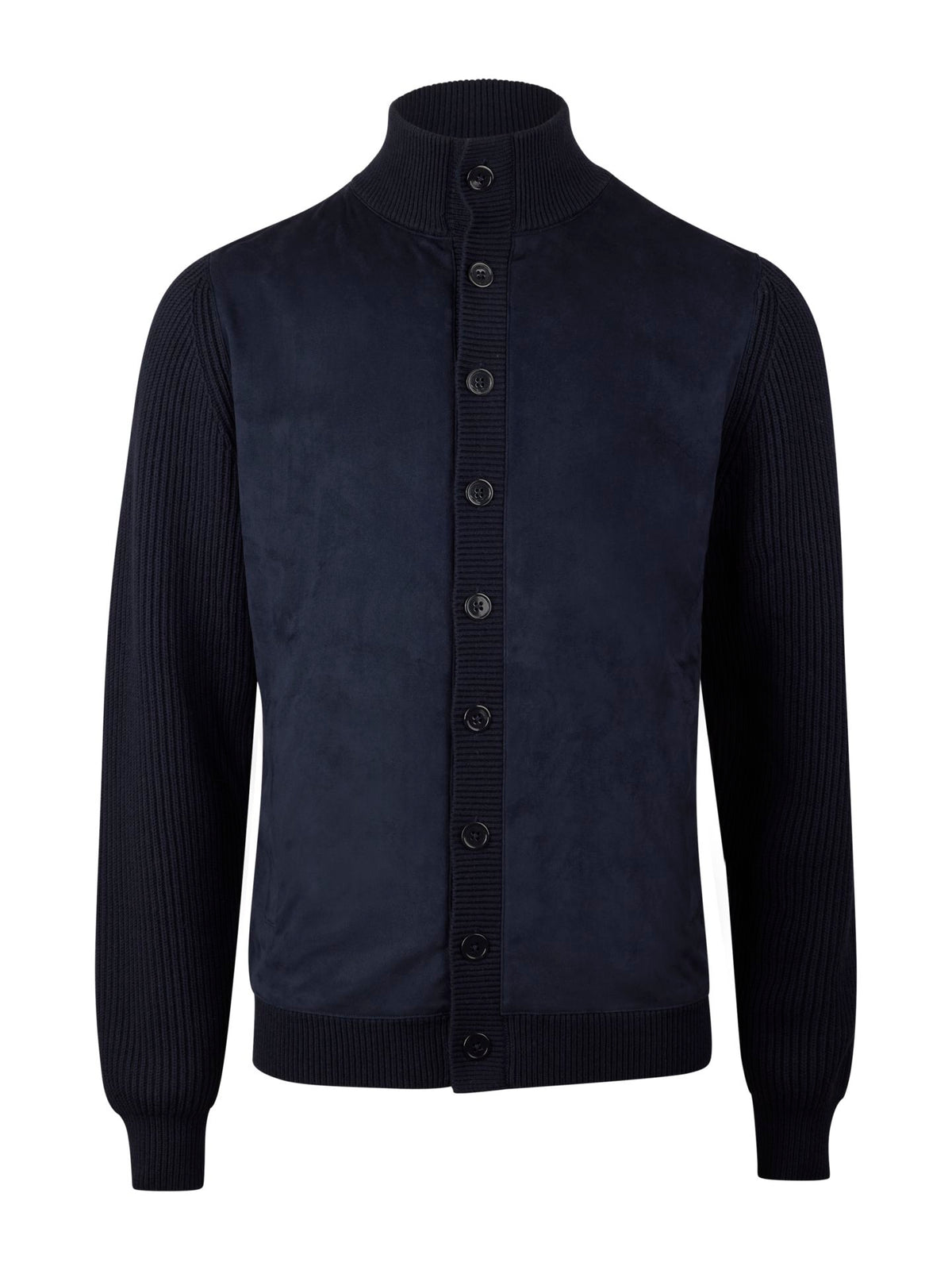 Cardigan Knitted Hybrid Buttoned Alcantara