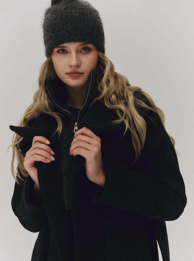 Belinda chunky high neck Charcoal