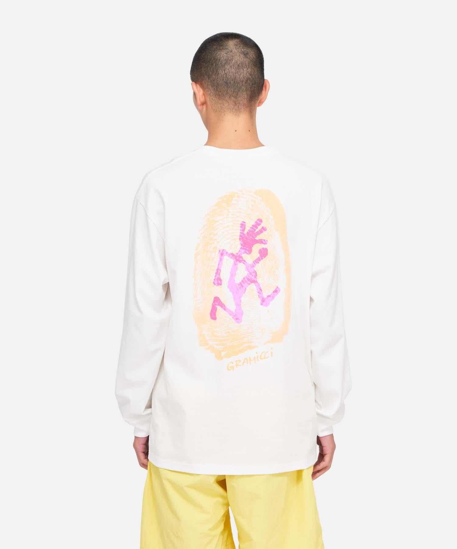 Thumbprint LS tee white