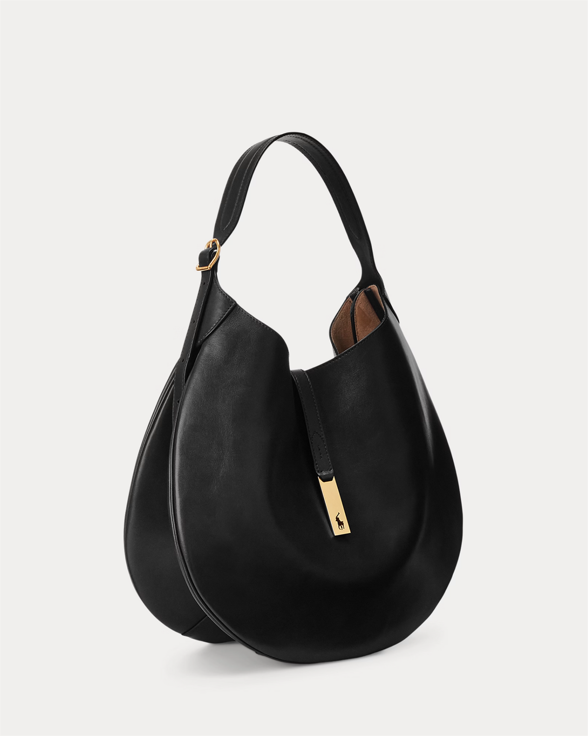 Polo ID Large Calfskin Shoulder Bag Black