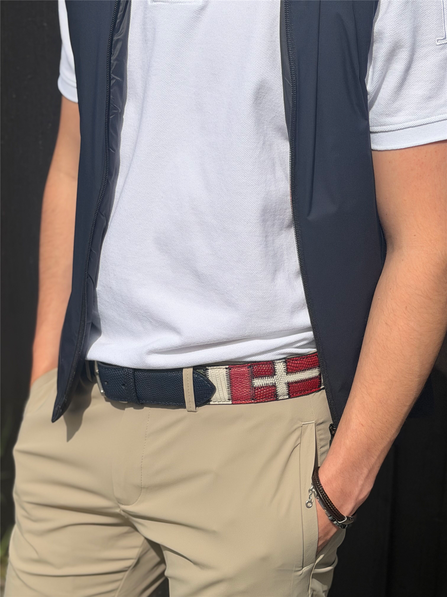 Lizard Leather Golf Belt Navy