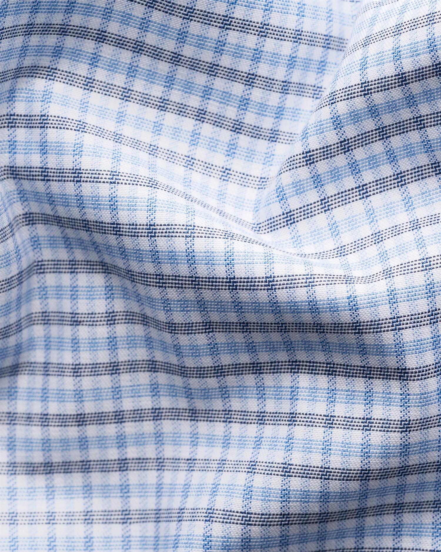 Mid blue Micro Check Twill Contemporary Shirt